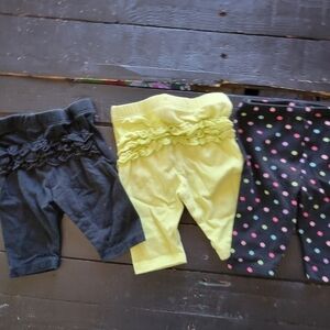 Circo Baby Girl Newborn Bundle Lot Pants Black Ruffle Bum Colorful Polka Dot NB